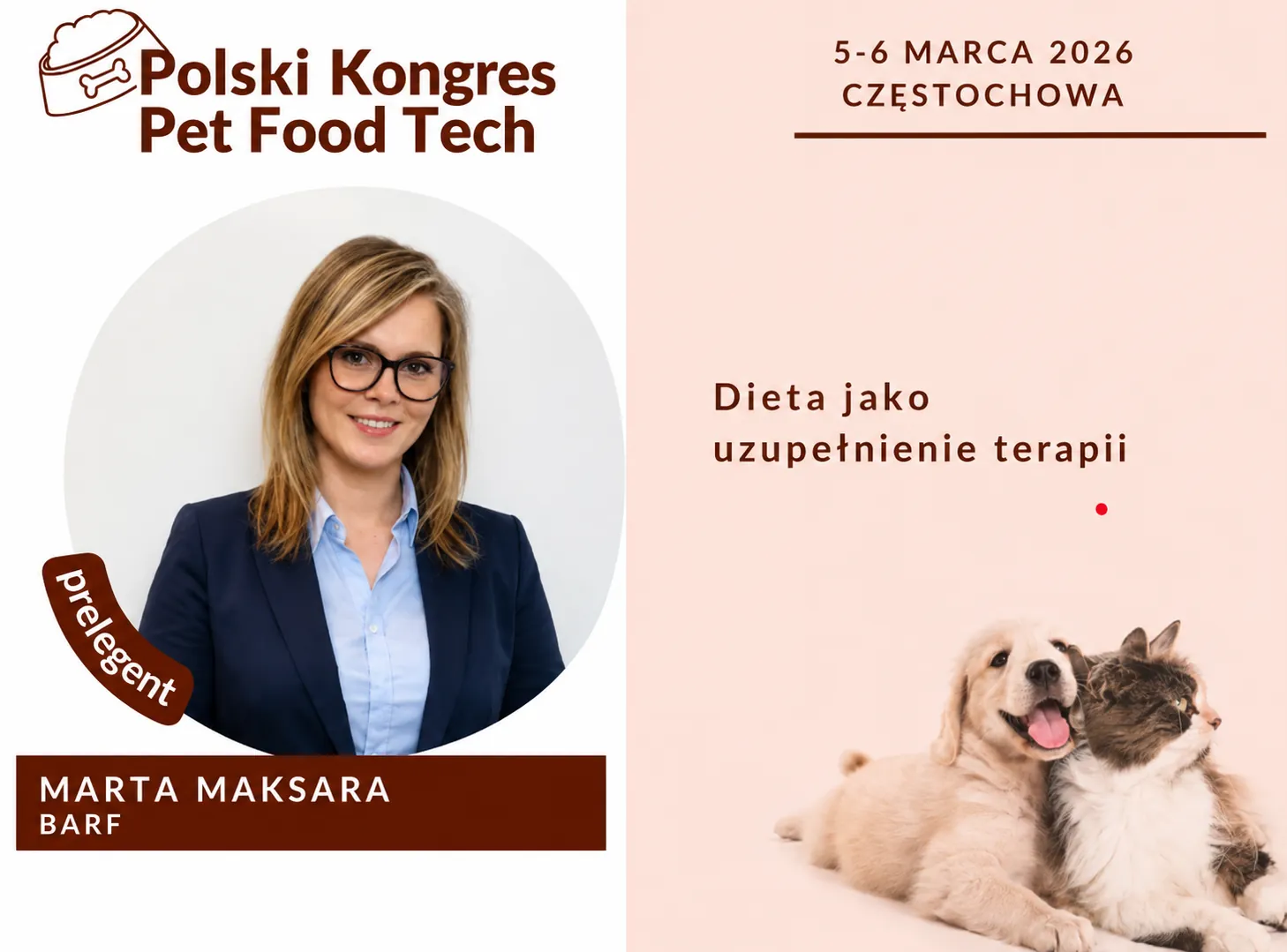 Marta Maksara z BARF Original — prelegentka Polskiego Kongresu Pet Food Tech 2026, wykład „Dieta jako uzupełnienie terapii