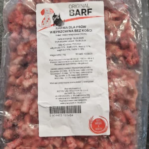 Wieprzowina bez kości 1 kg, surowa karma BARF Original