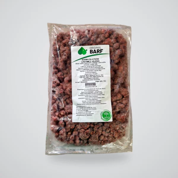Lifetime z jelenia 1 kg, surowa karma BARF Original